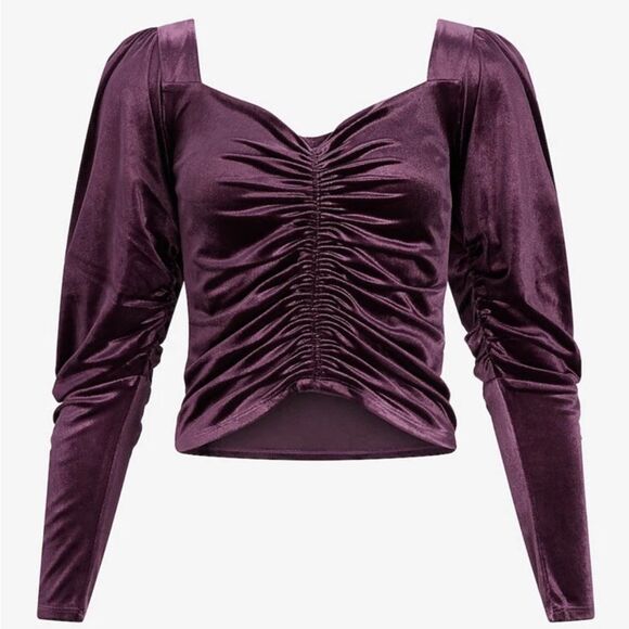 Express Purple Long Sleeve Top Medium New - Picture 1 of 12